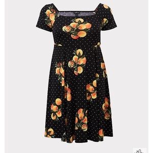 Polka dots and Oranges dress Torrid 6x